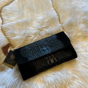 House of Harlow 1960 crossbody crocodile clutch